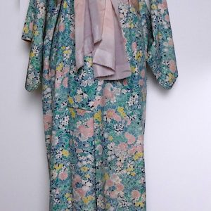 (19) Grön turkos små blommor