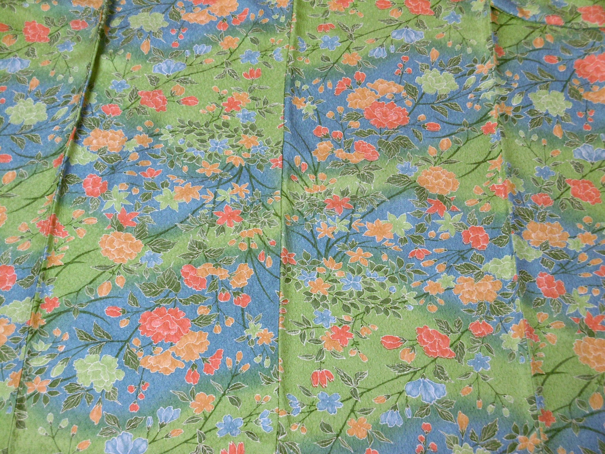 (03) Ljusgrön, blommor,Furisode - Image 6
