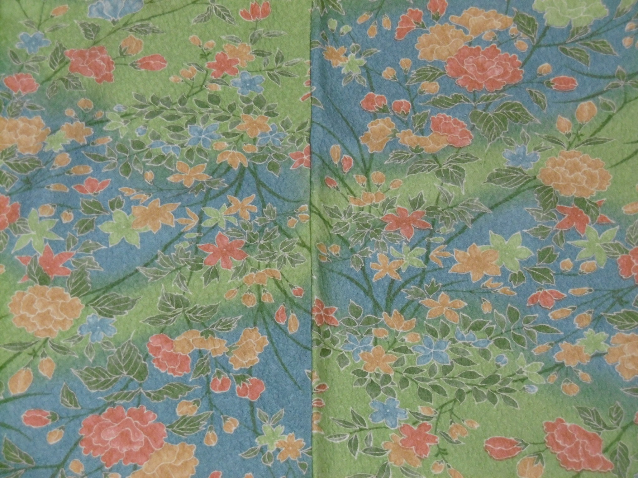 (03) Ljusgrön, blommor,Furisode - Image 7