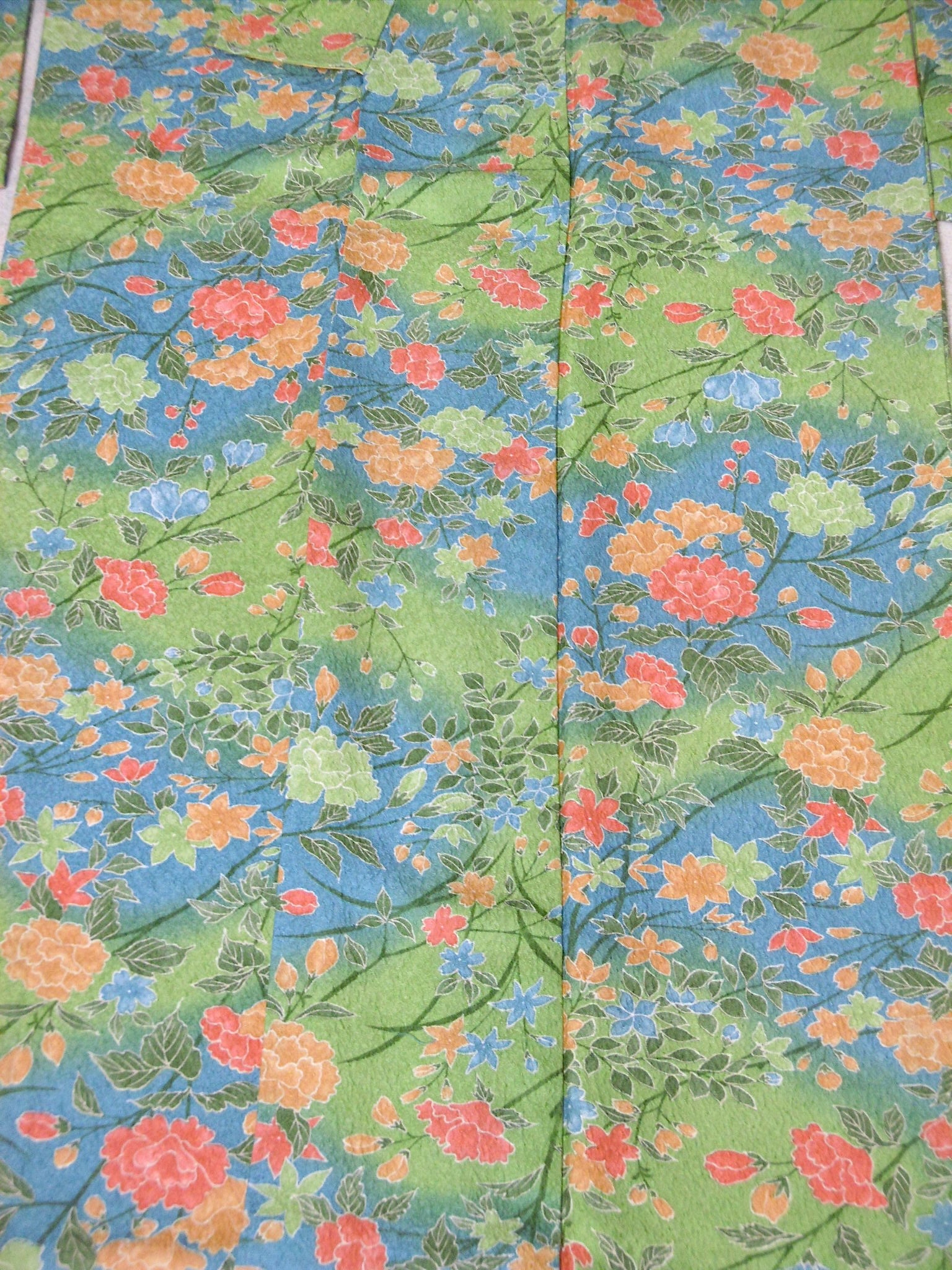 (03) Ljusgrön, blommor,Furisode - Image 9