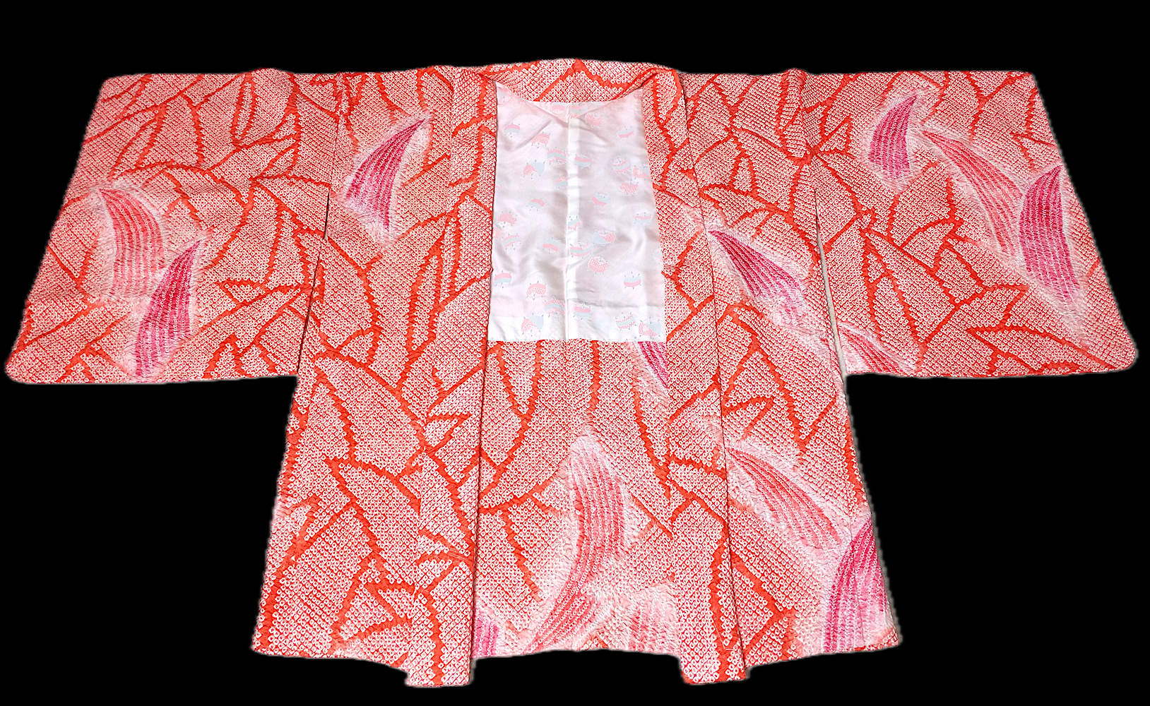 Haori (07)ljusa rosa,orange,Shibori