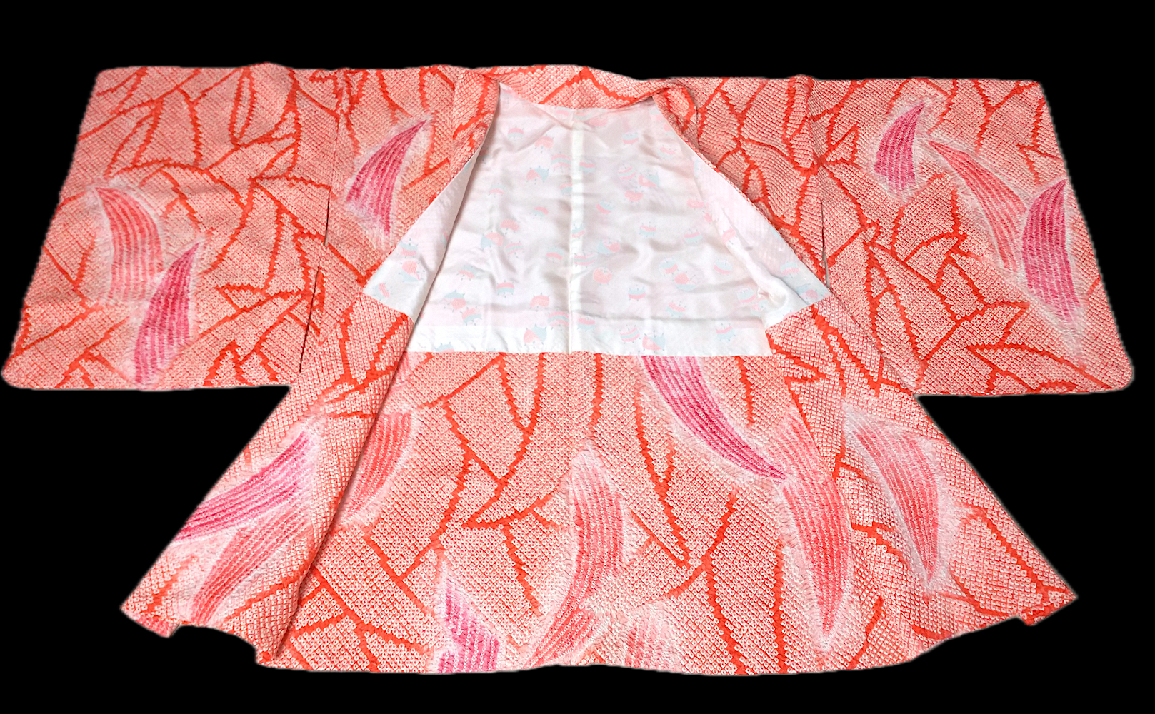 Haori (07)ljusa rosa,orange,Shibori - Image 3