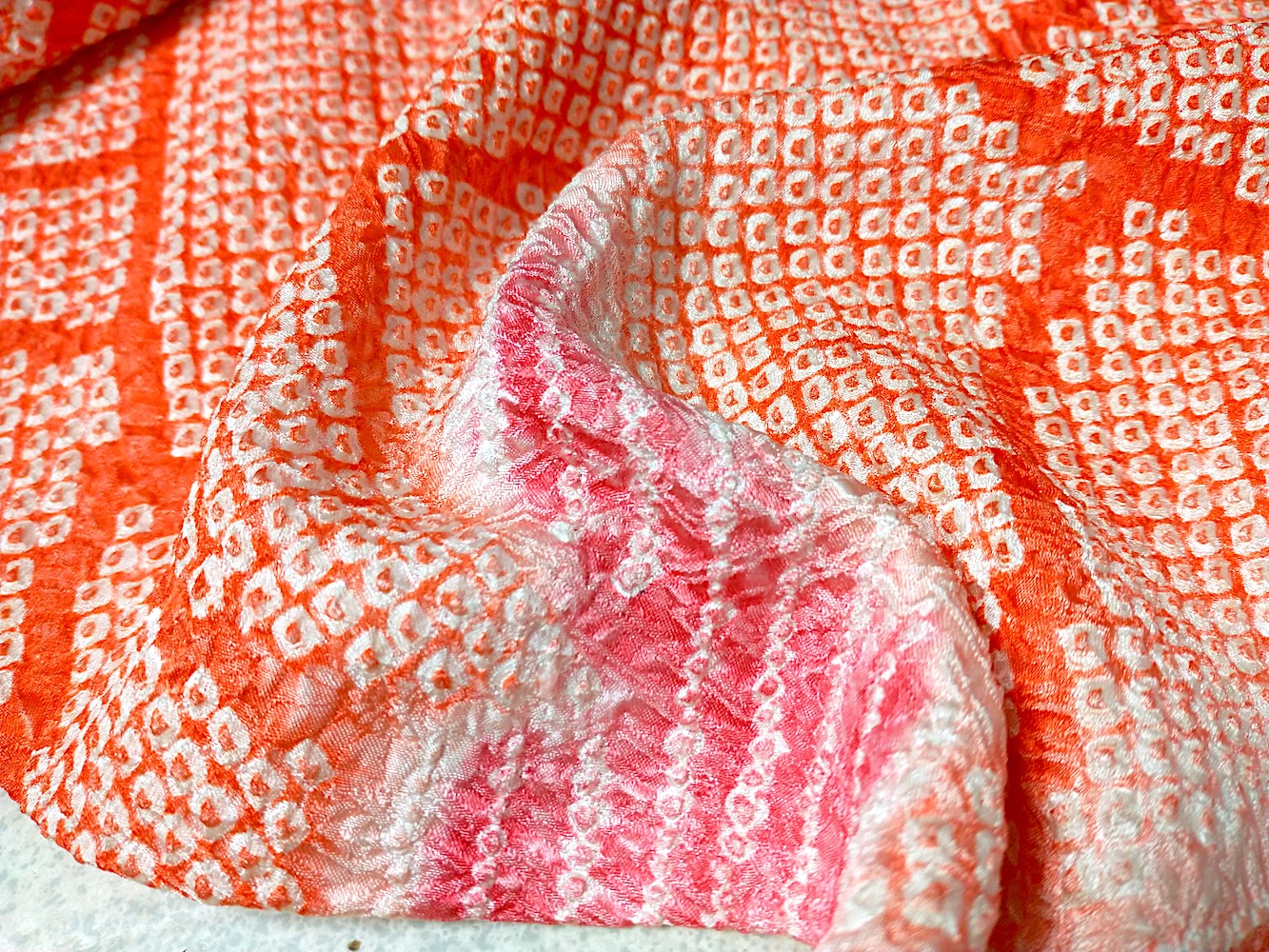 Haori (07)ljusa rosa,orange,Shibori - Image 10
