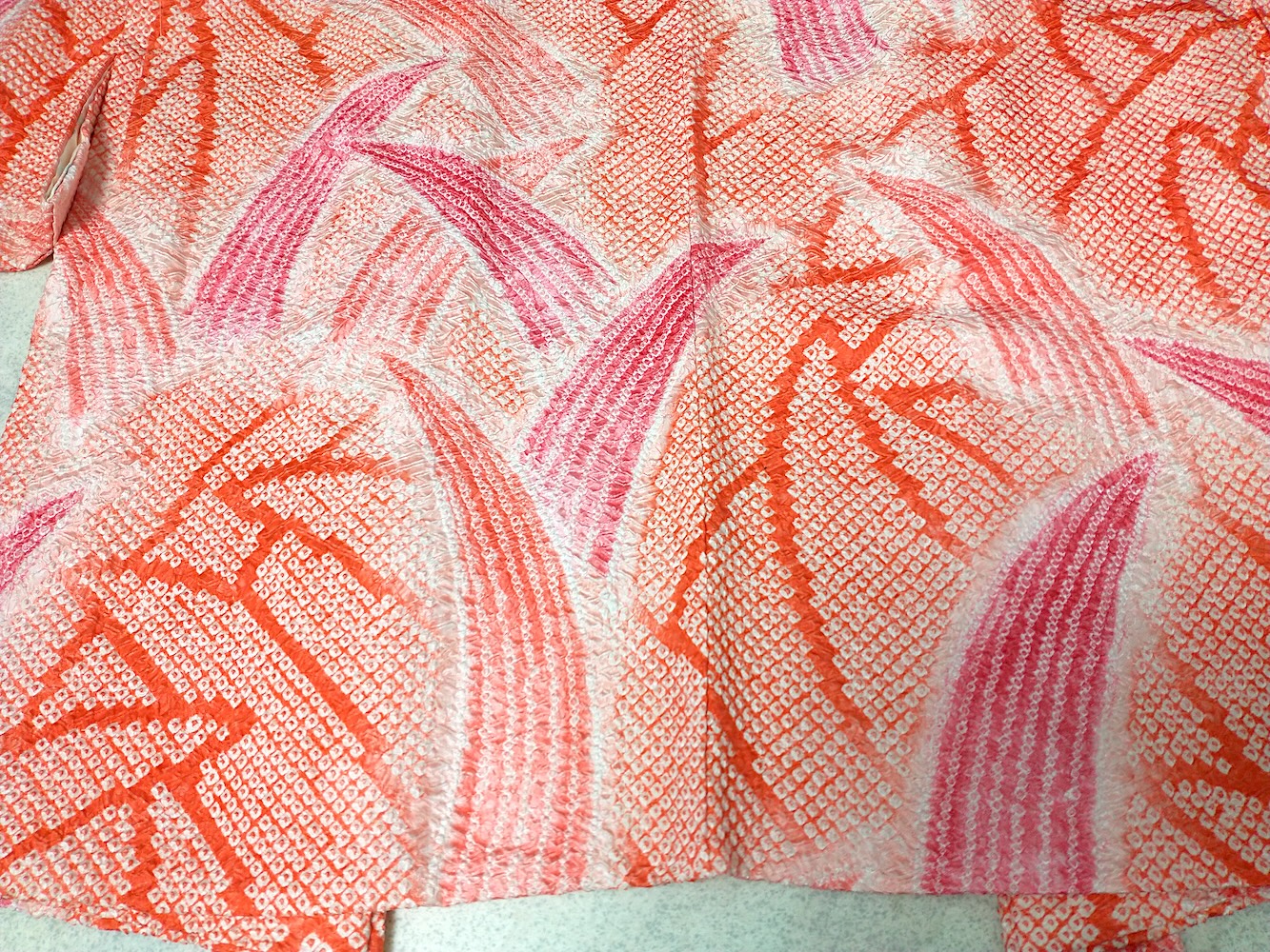 Haori (07)ljusa rosa,orange,Shibori - Image 5