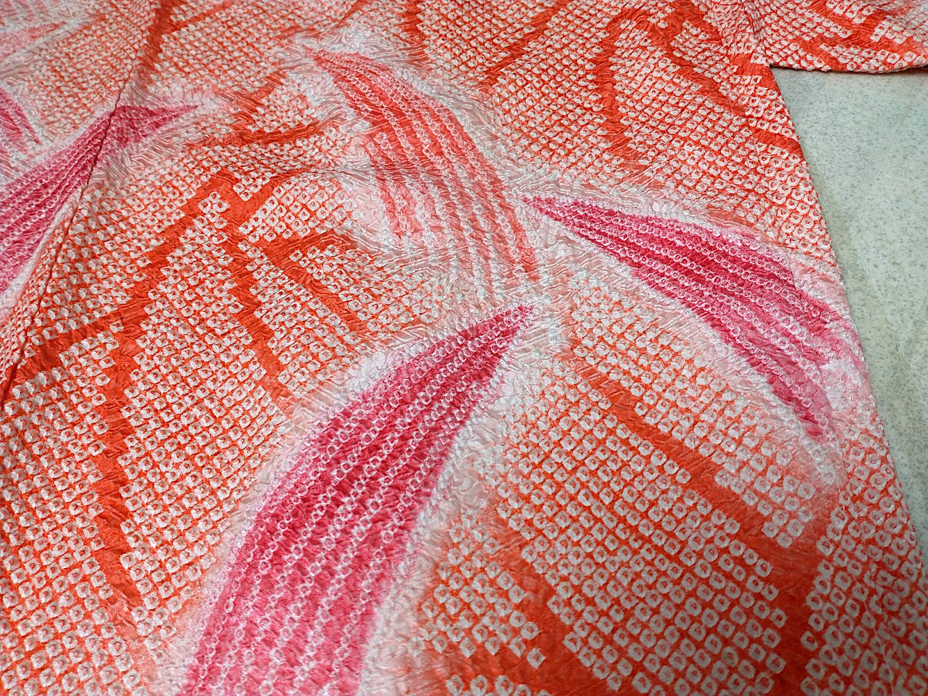 Haori (07)ljusa rosa,orange,Shibori - Image 7