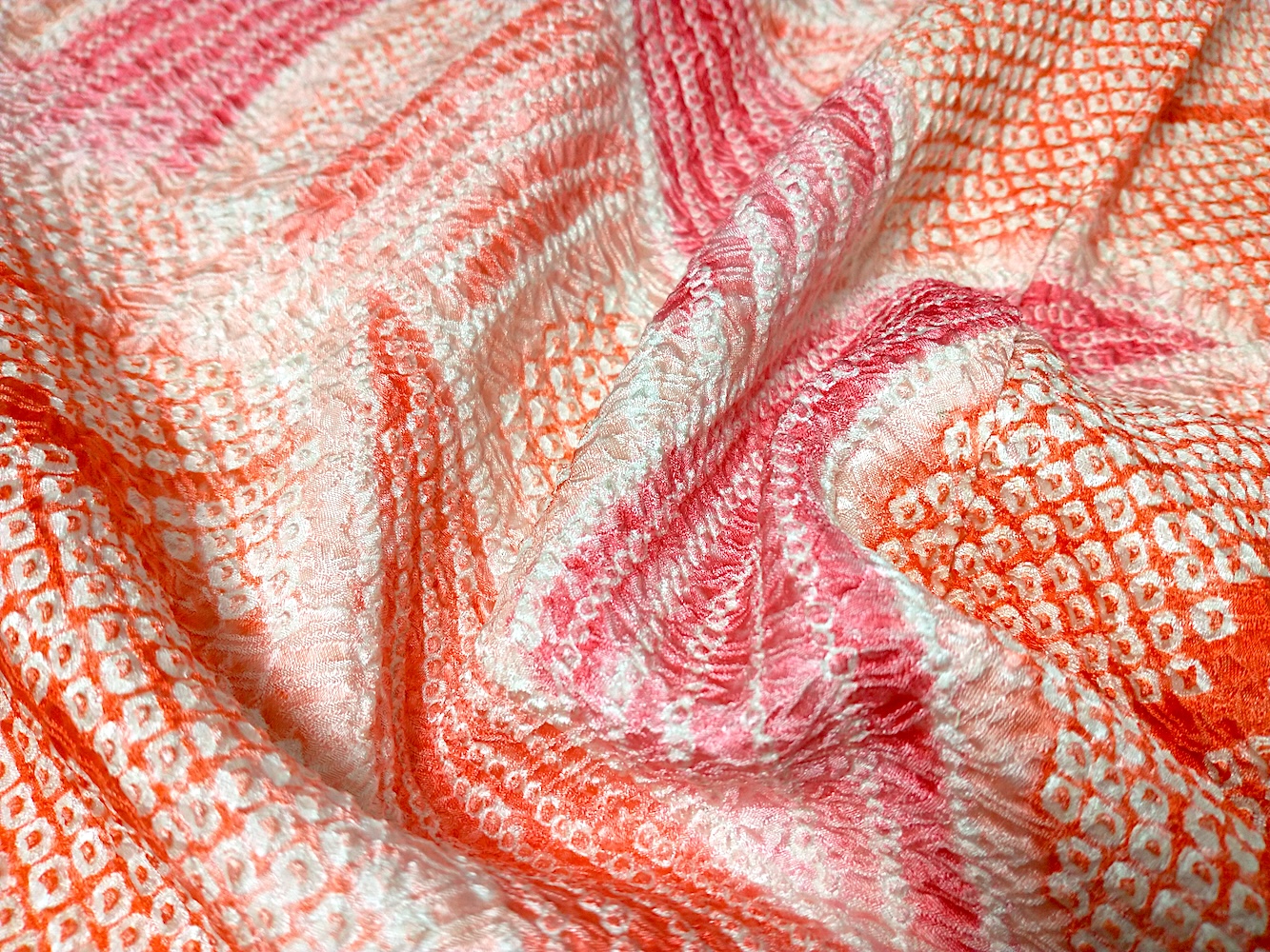 Haori (07)ljusa rosa,orange,Shibori - Image 11