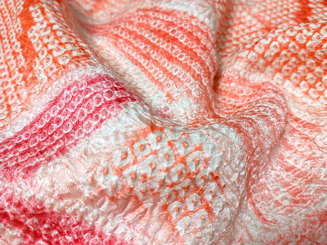 Haori (07)ljusa rosa,orange,Shibori - Image 8
