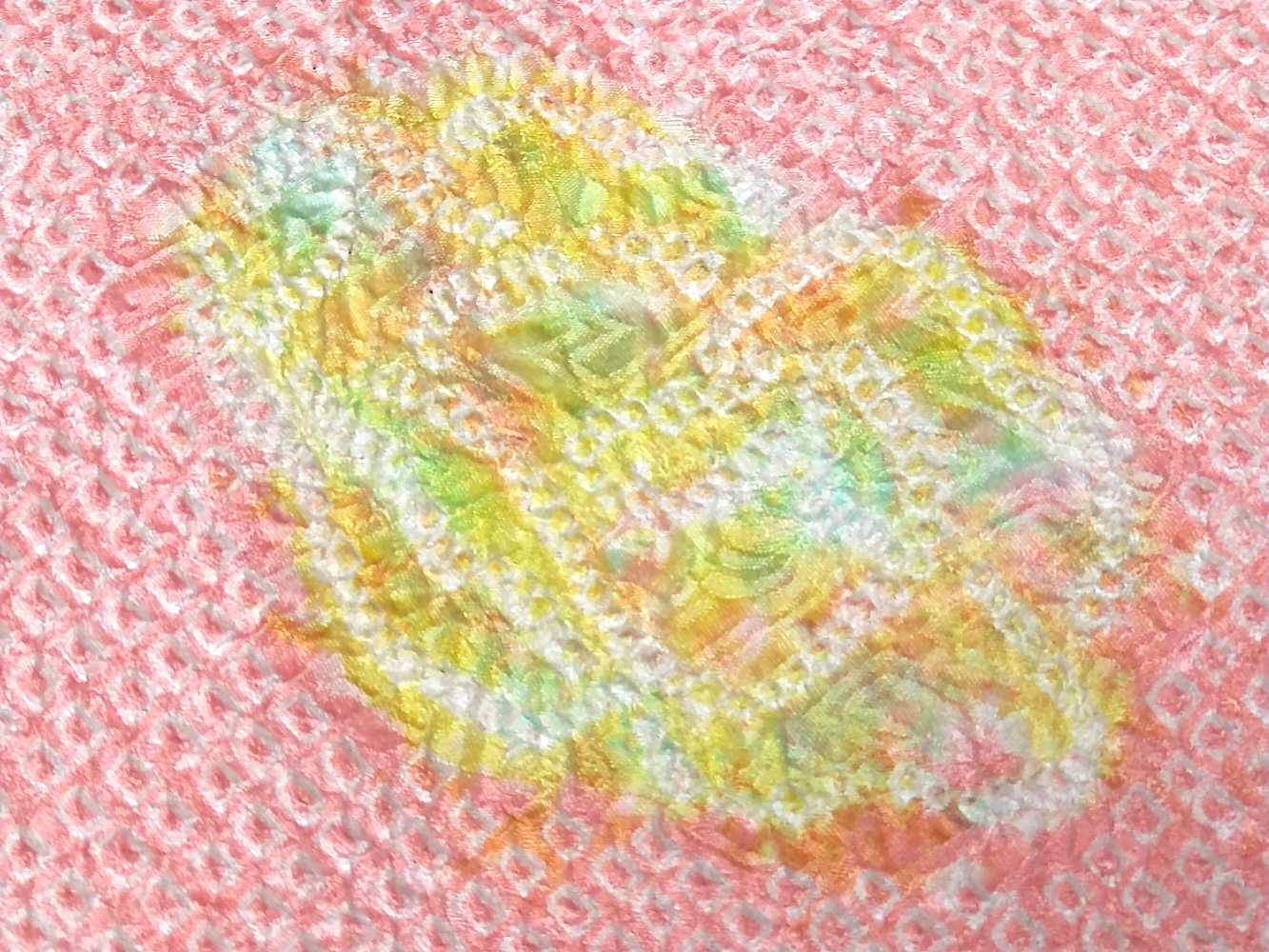 Haori (10)ljusa rosa,gul,Shibori - Image 8