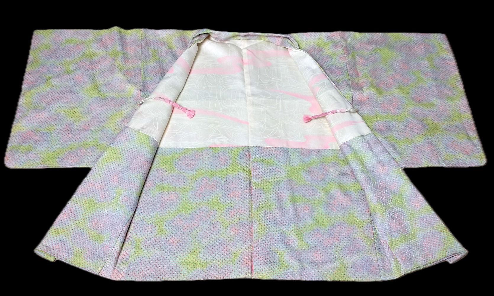Haori (14)ljus rosa,ljus gul,Shibori - Image 3