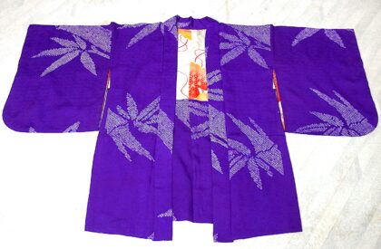 Haori (19)lila bambu,Shibori