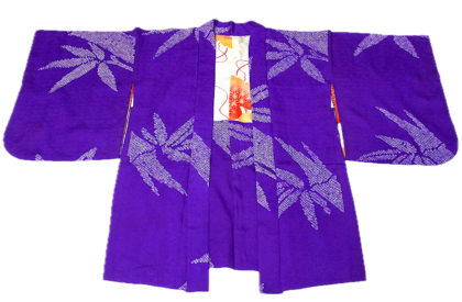 Haori (18)lila bambu,Shibori