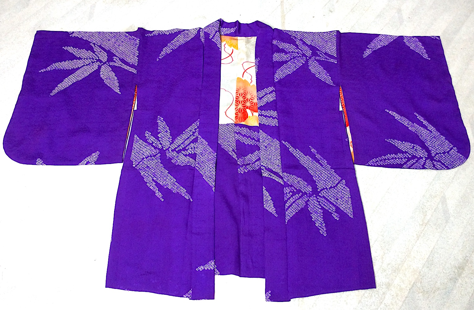 Haori (19)lila bambu,Shibori